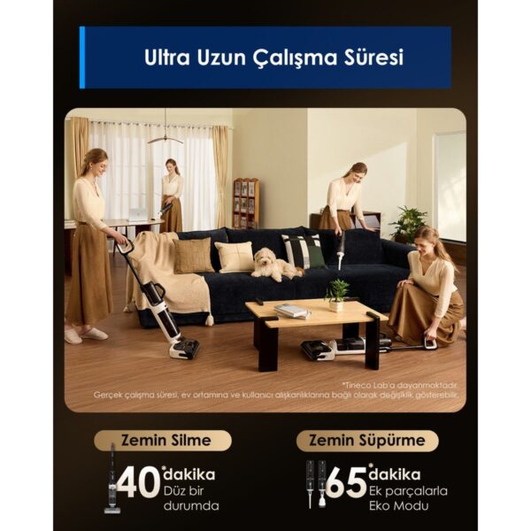 Tineco Floor One Switch S6 Power Kit Kablosuz Akıllı Islak Kuru Elektrikli Süpürge, Zemin Temizleyici Paspas, 21KPA Güçlü Emiş, Çoklu Yüzey Için 5i1 Arada Süpürge